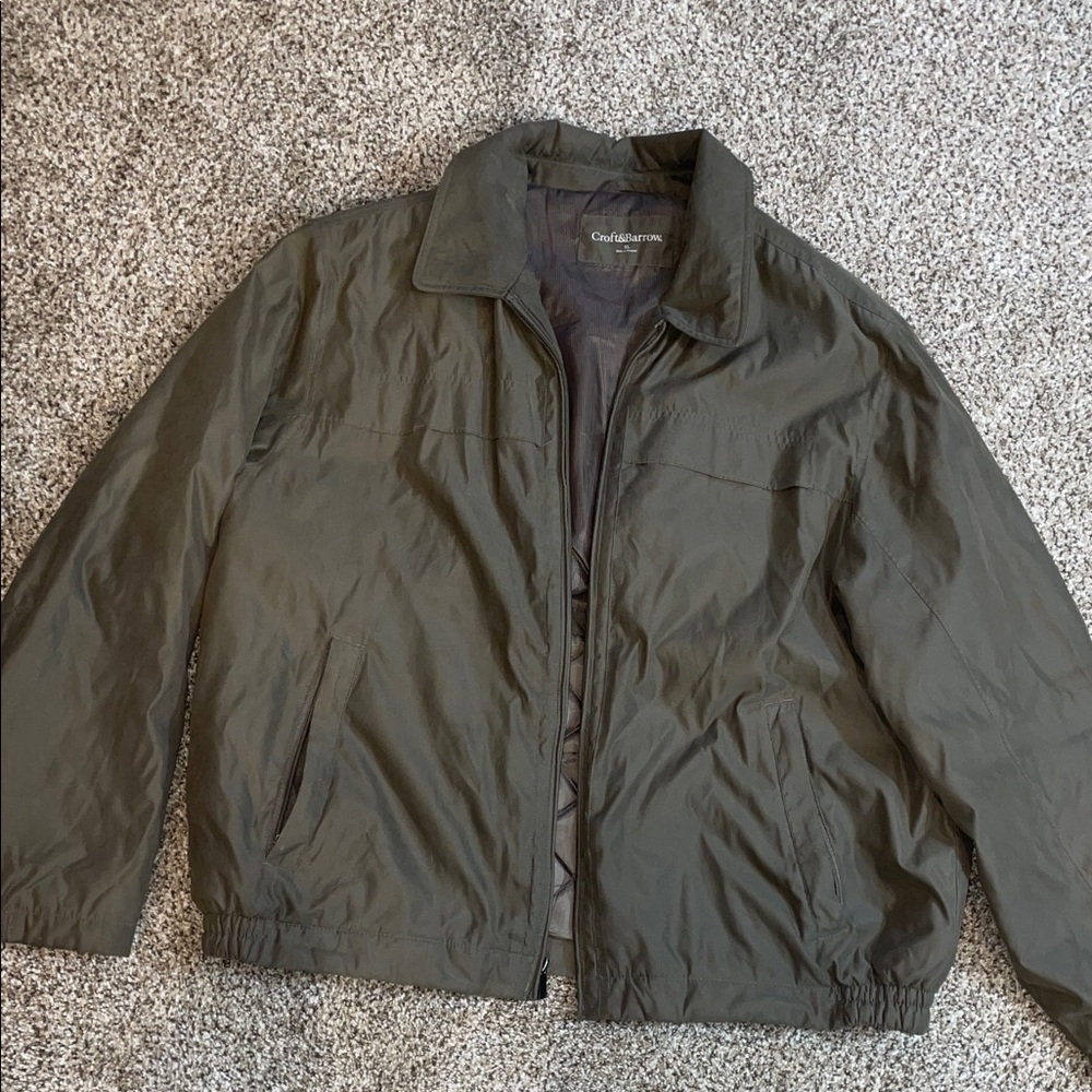 🔵Eddie Bauer Olive Lightweight Zip-Up Jacket